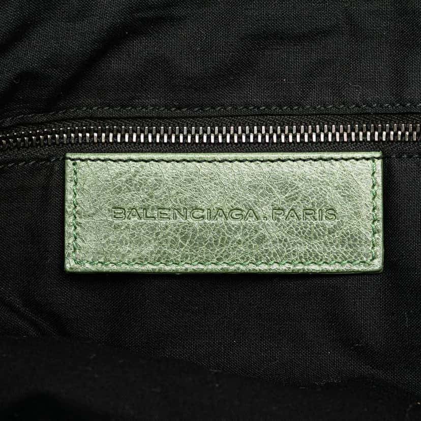 Balenciaga Lambskin Motocross Classic Day Messenger Bag Green Leather Good condition - Box View