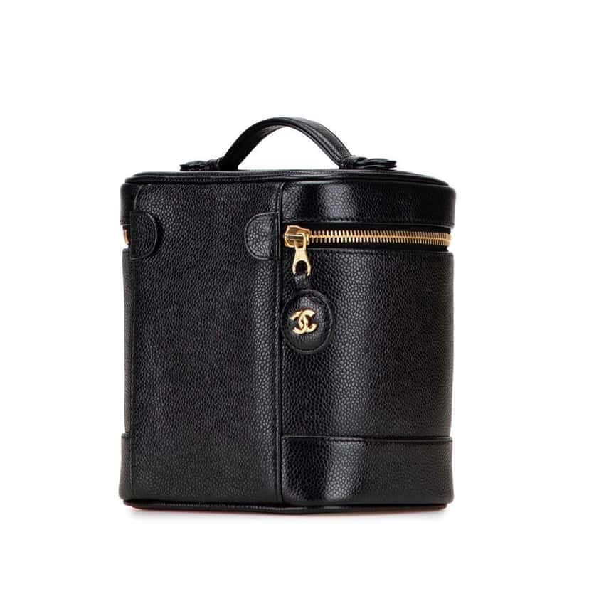 Chanel CC Caviar Vanity Bag Black Leather Good condition - Back View