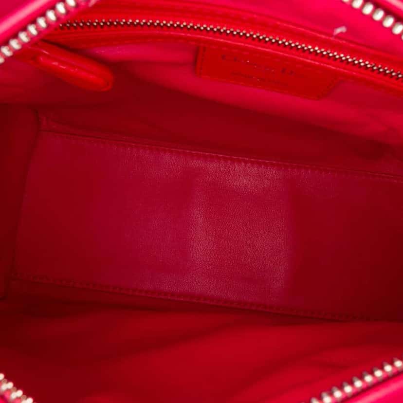 Dior Medium Bicolor Lambskin Cannage Lady Dior Orange Leather Good condition - Model View