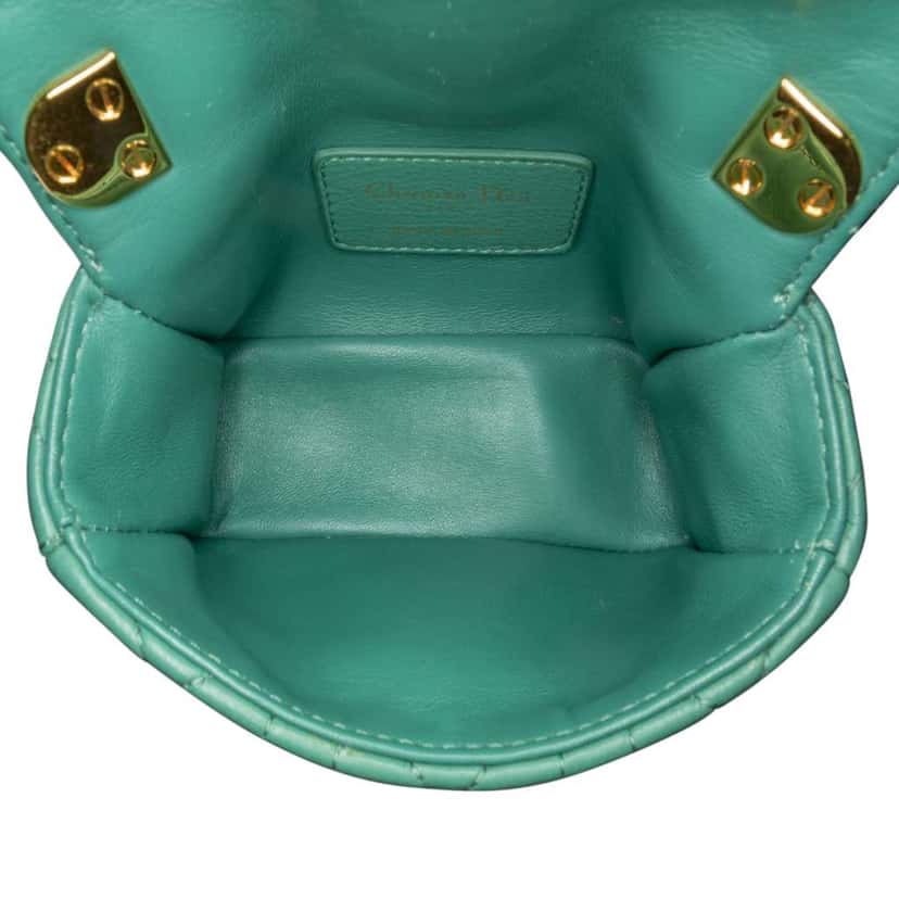 Dior Micro Calfskin Cannage Supple Caro Bag Green Leather Good condition - Model View