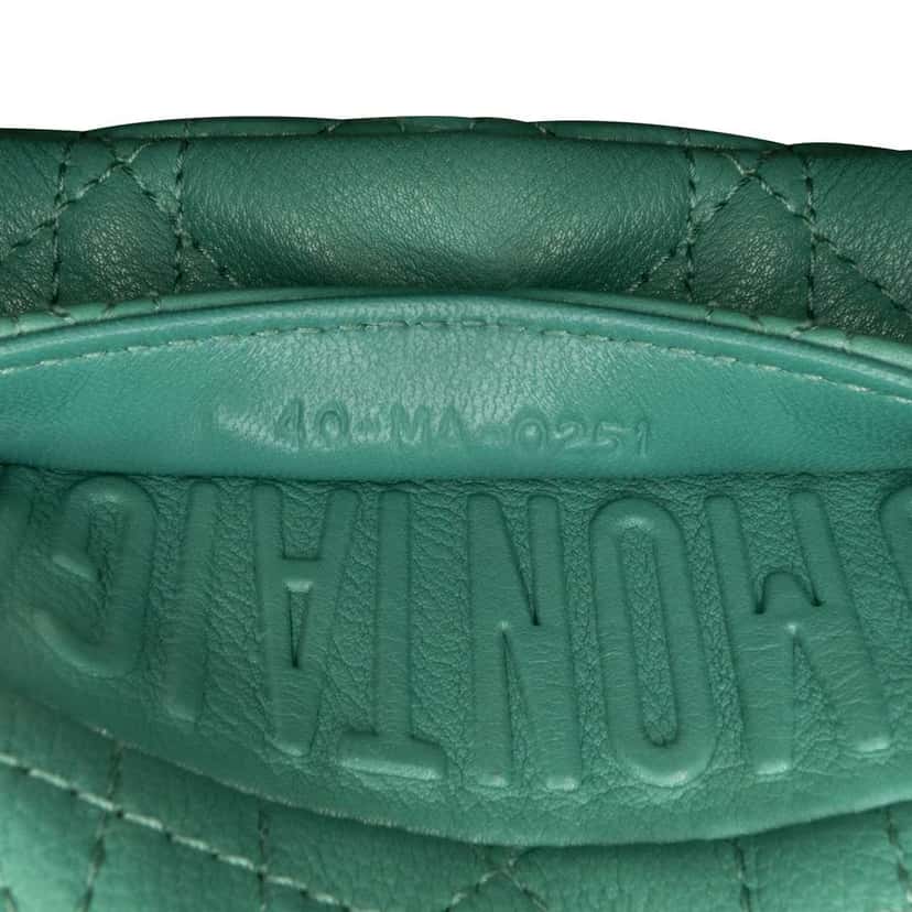 Dior Micro Calfskin Cannage Supple Caro Bag Green Leather Good condition - Box View