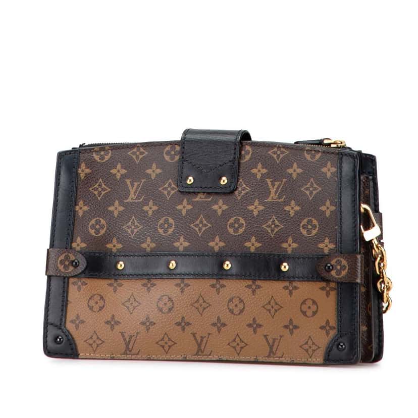 Louis Vuitton Monogram Reverse Trunk Clutch Brown Very good condition - Back View