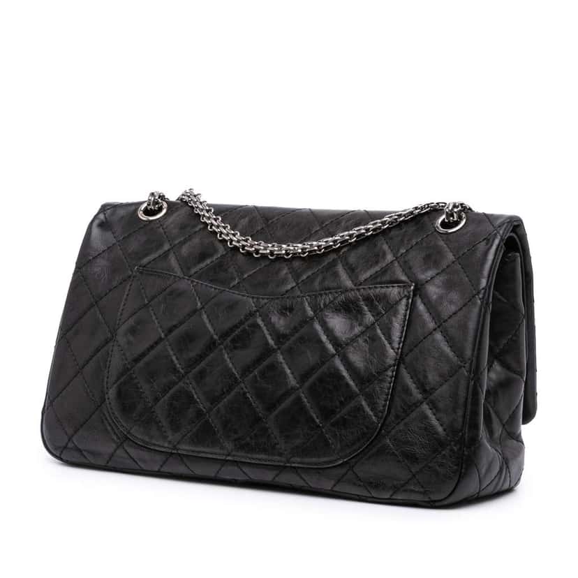 Chanel Reissue 2.55 Aged Calfskin Double Flap 227 Black Leather Good condition - Back View