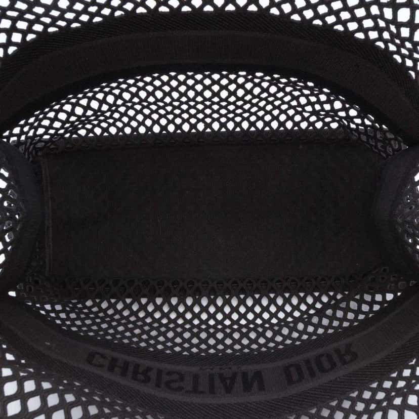 Dior Large Embroidered Mesh Book Tote Black Polyester Good condition - Model View