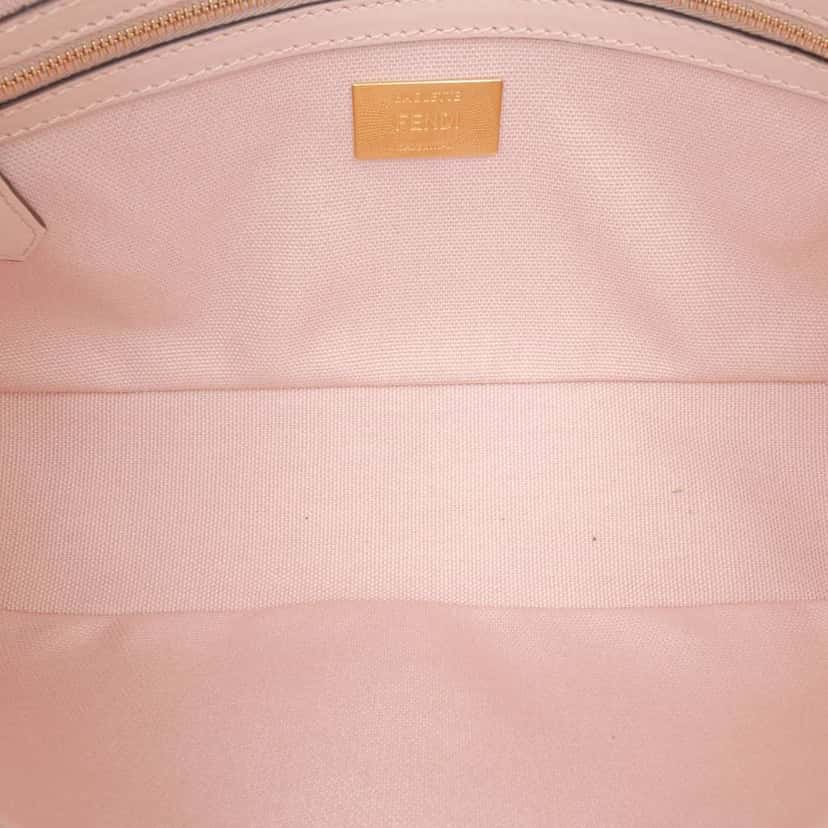 Fendi Zucca Embroidered Canvas Baguette Satchel Pink Canvas Good condition - Model View