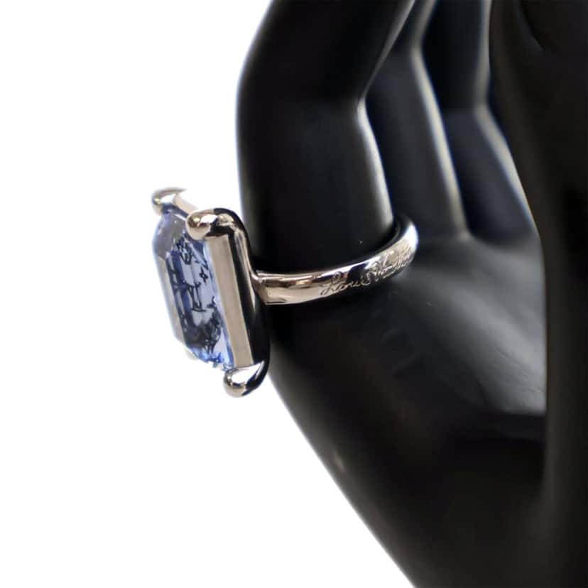 Louis Vuitton Monogram Crystal Ring Silver Brass Good condition - Inside View