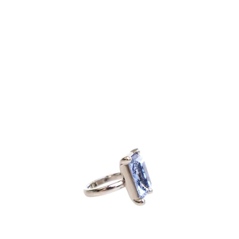 Louis Vuitton Monogram Crystal Ring Silver Brass Good condition - Box View