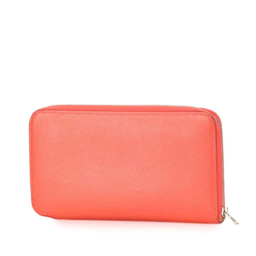 Hermès Epsom Silk in Clasique Long Wallet Pink Leather Good condition - Back View