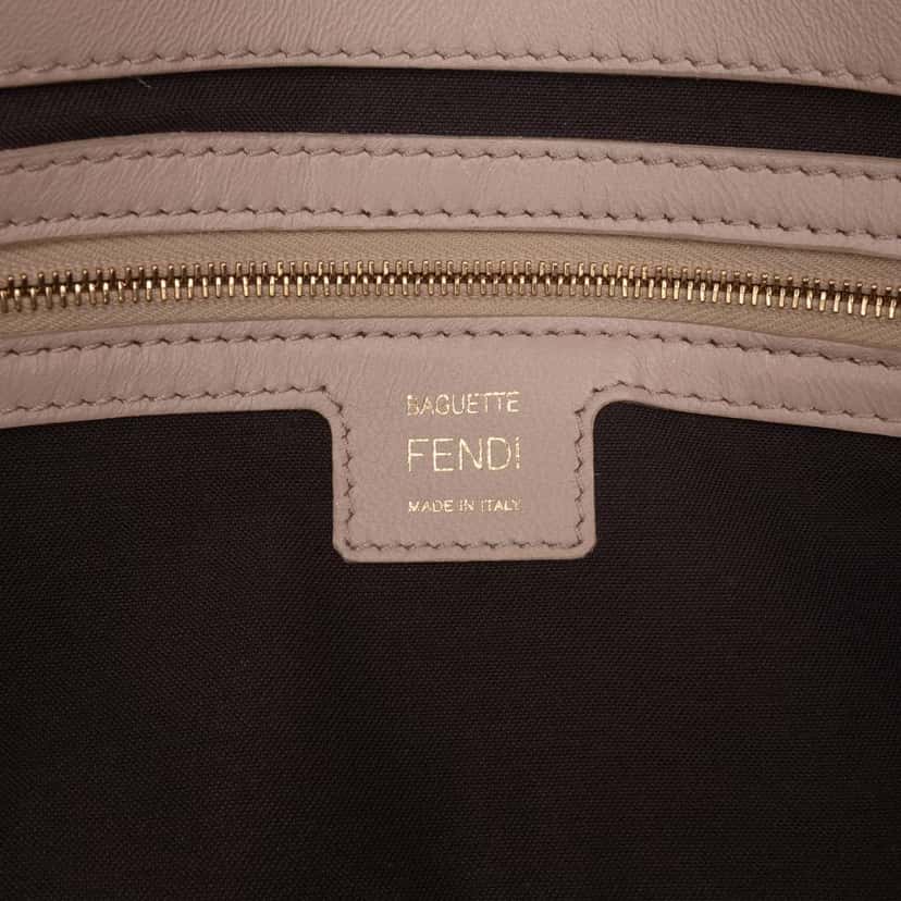 Fendi Zucca Embossed Leather Baguette Satchel Brown Leather Good condition - Box View