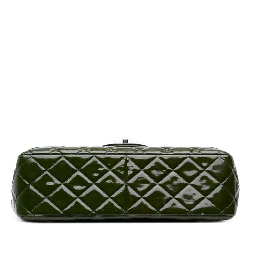 Chanel Jumbo Classic Patent Double Flap Green Leather Good condition - Inside View
