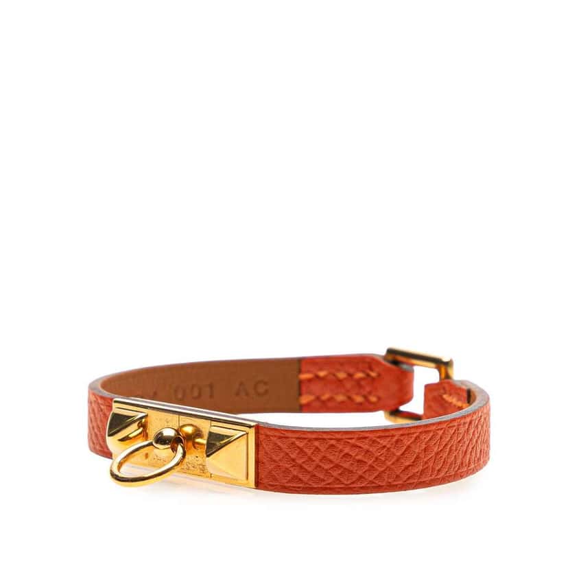 Hermès Epsom Rivale Mini Bracelet Orange Leather Good condition - Back View
