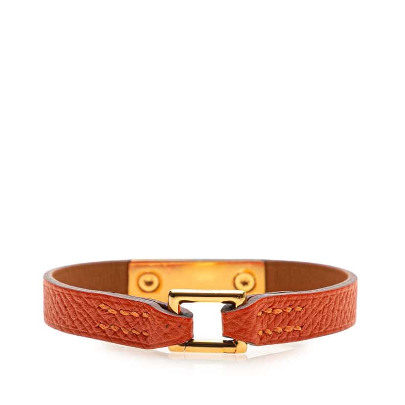 Hermès Epsom Rivale Mini Bracelet Orange Leather Good condition - Inside View