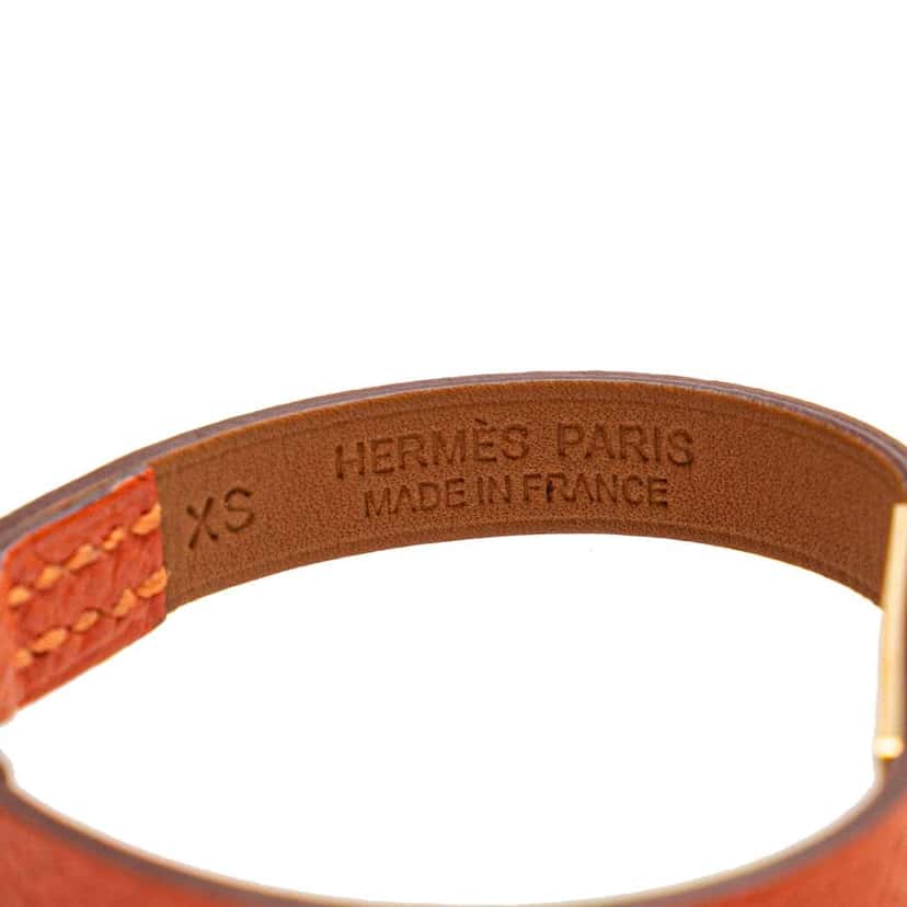 Hermès Epsom Rivale Mini Bracelet Orange Leather Good condition - Box View
