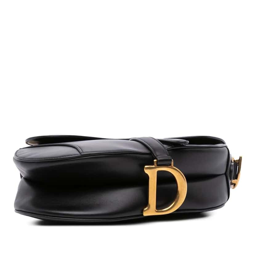 Dior Smooth Calfskin Saddle Bag Black Leather Good condition - Inside View