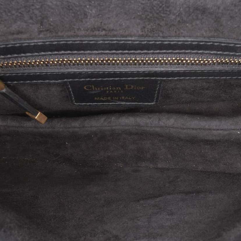 Dior Smooth Calfskin Saddle Bag Black Leather Good condition - Model View