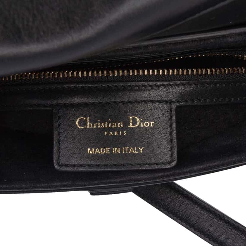 Dior Smooth Calfskin Saddle Bag Black Leather Good condition - Box View