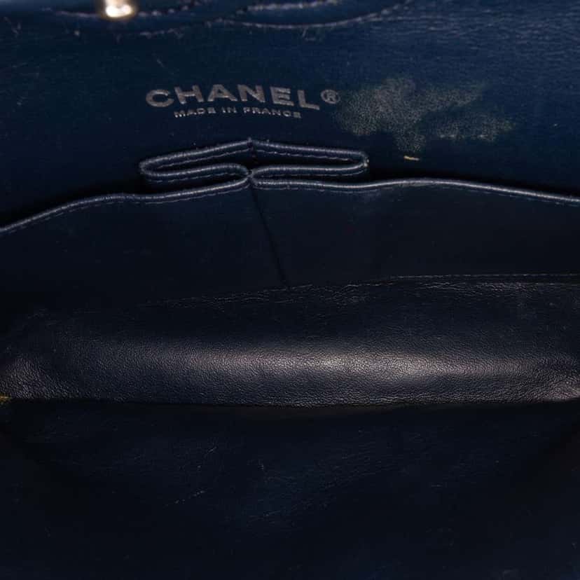 Chanel Medium Classic Patent Double Fla Green Leather Good condition - Model View