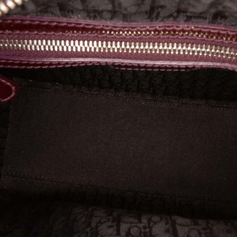 Dior Medium Patent Cannage Lady Dior Red Leather Good condition - Model View