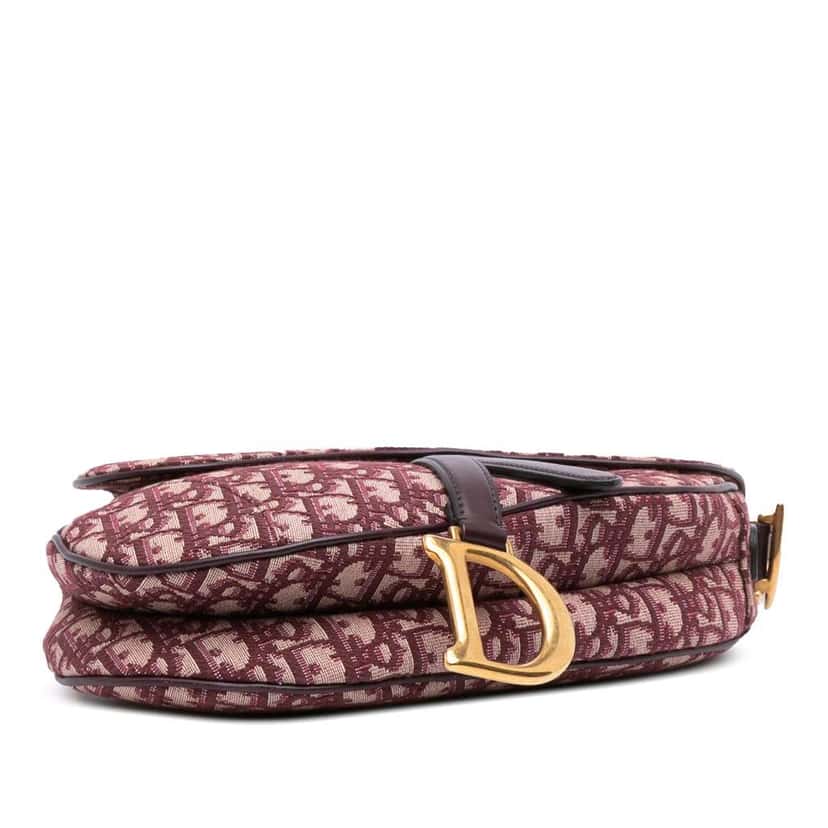 Dior Mini Oblique Canvas Saddle Bag Red Canvas Good condition - Inside View