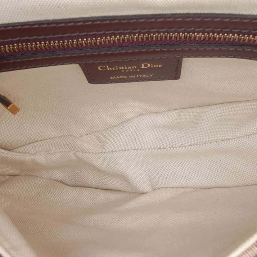 Dior Mini Oblique Canvas Saddle Bag Red Canvas Good condition - Model View