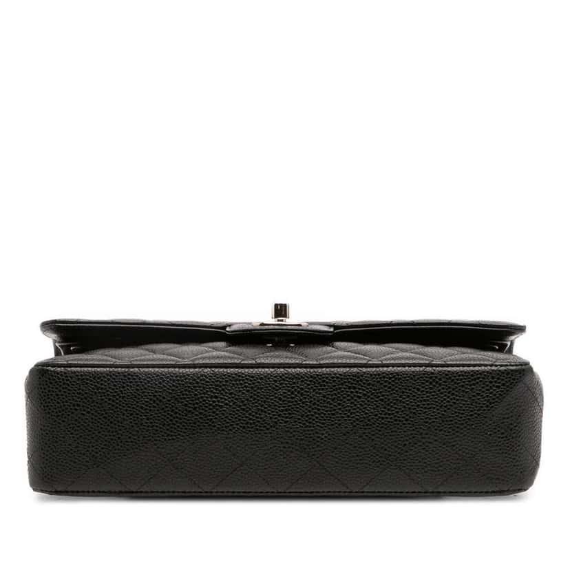 Chanel Medium Classic Caviar Double Flap Black Leather Good condition - Inside View