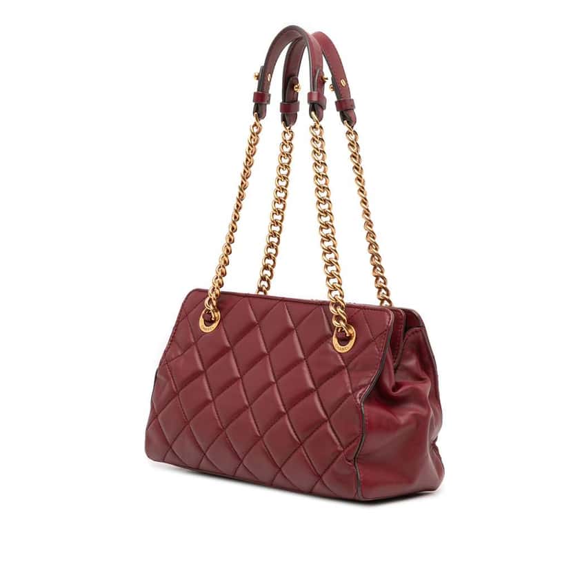 Chanel Small Quilted Calfskin Perfect Edge Tote Red Leather Good condition - Back View