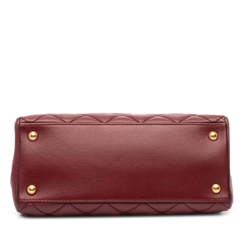 Chanel Small Quilted Calfskin Perfect Edge Tote Red Leather Good condition - Inside View