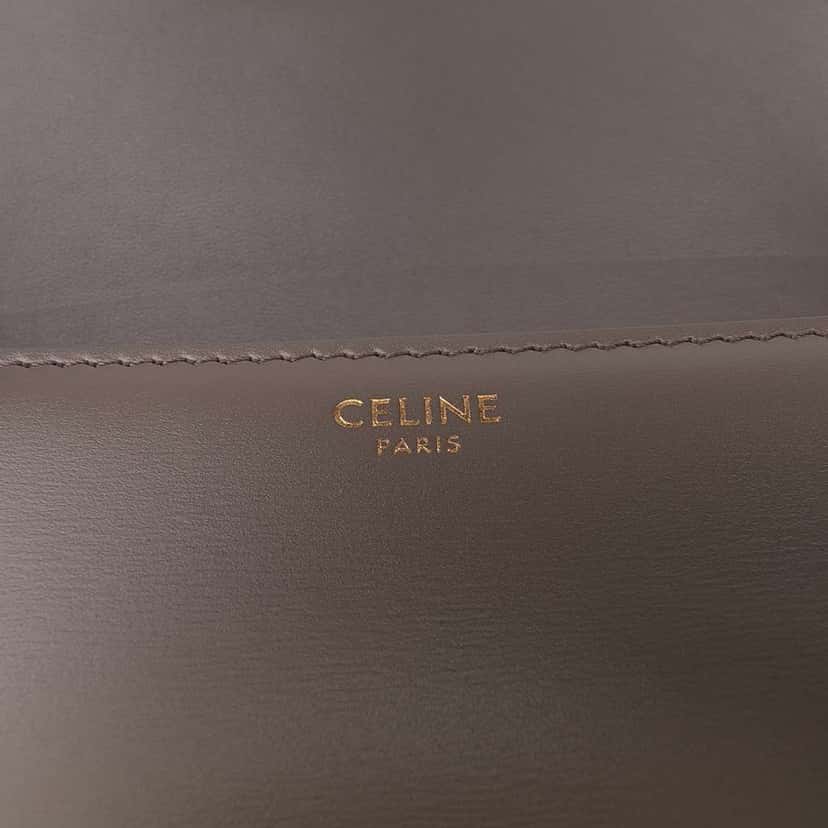 Celine Teen Shiny Calfskin Triomphe Crossbody Brown Leather Good condition - Box View