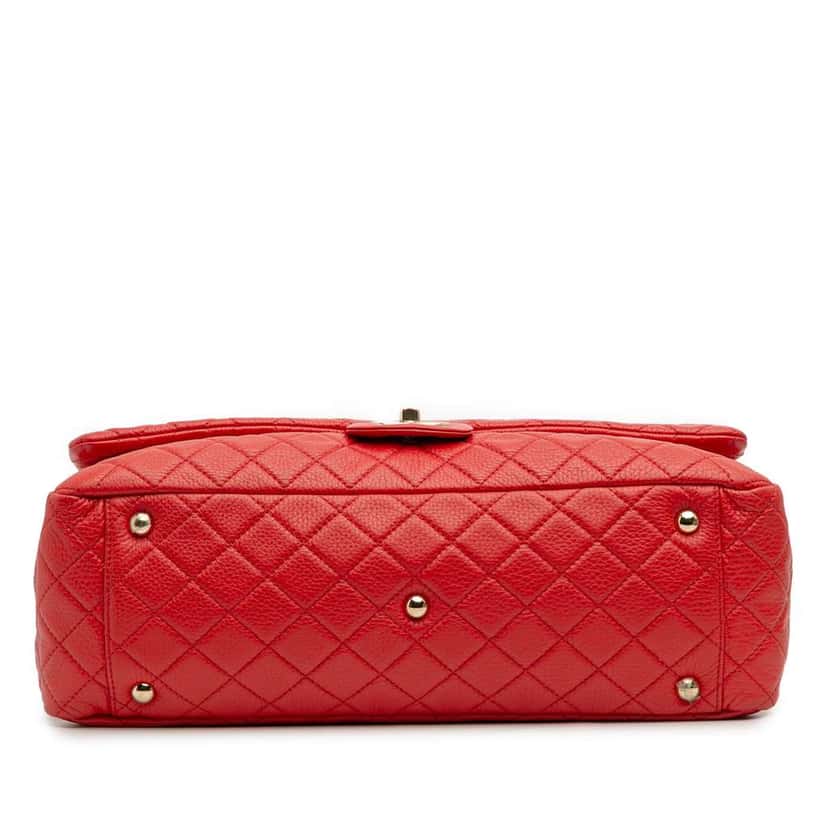 Chanel XXL Quilted Calfskin Travel Flap Red Leather Good condition - Inside View
