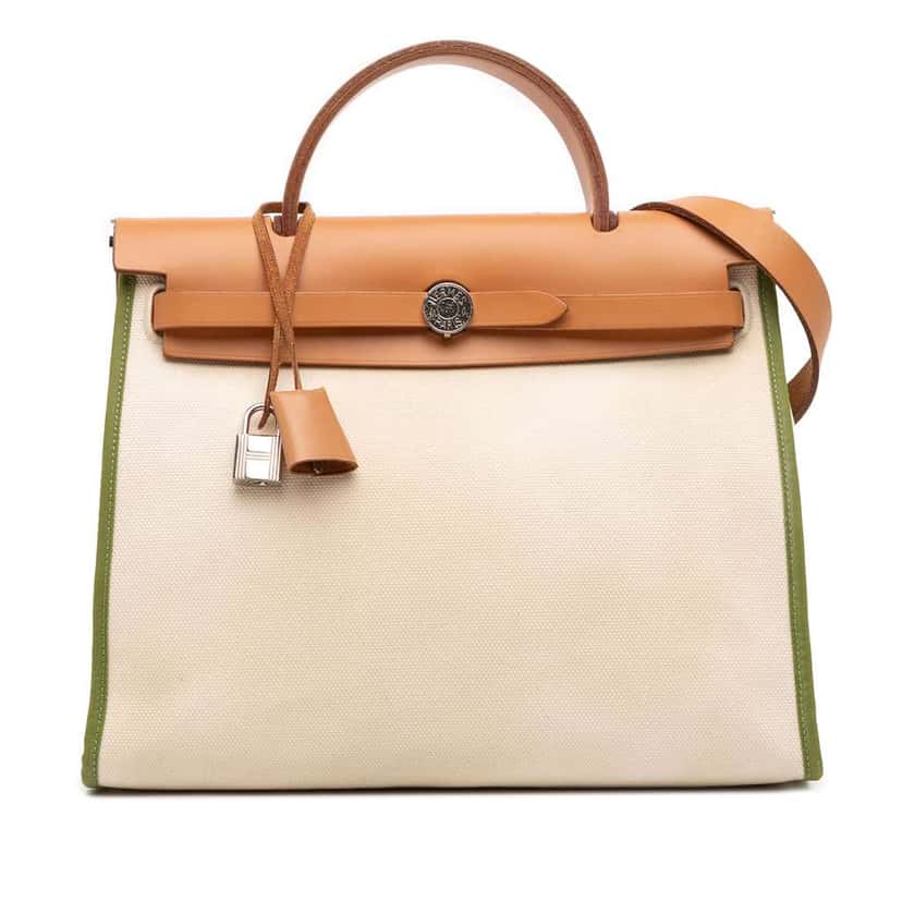 Hermès Toile Herbag Zip 31 Brown Canvas Good condition - Front View