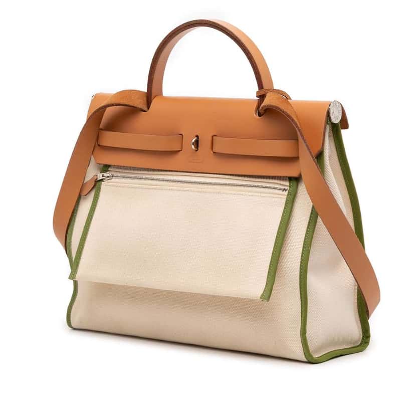 Hermès Toile Herbag Zip 31 Brown Canvas Good condition - Back View