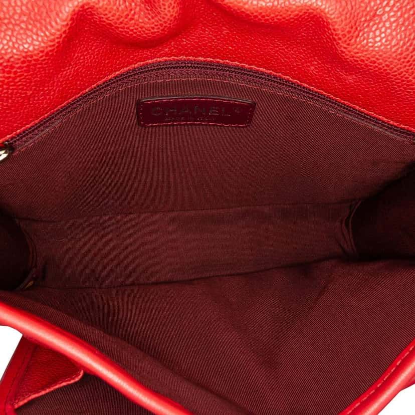 Chanel Small Caviar French Riviera Flap Red Leather Very good condition - Model View