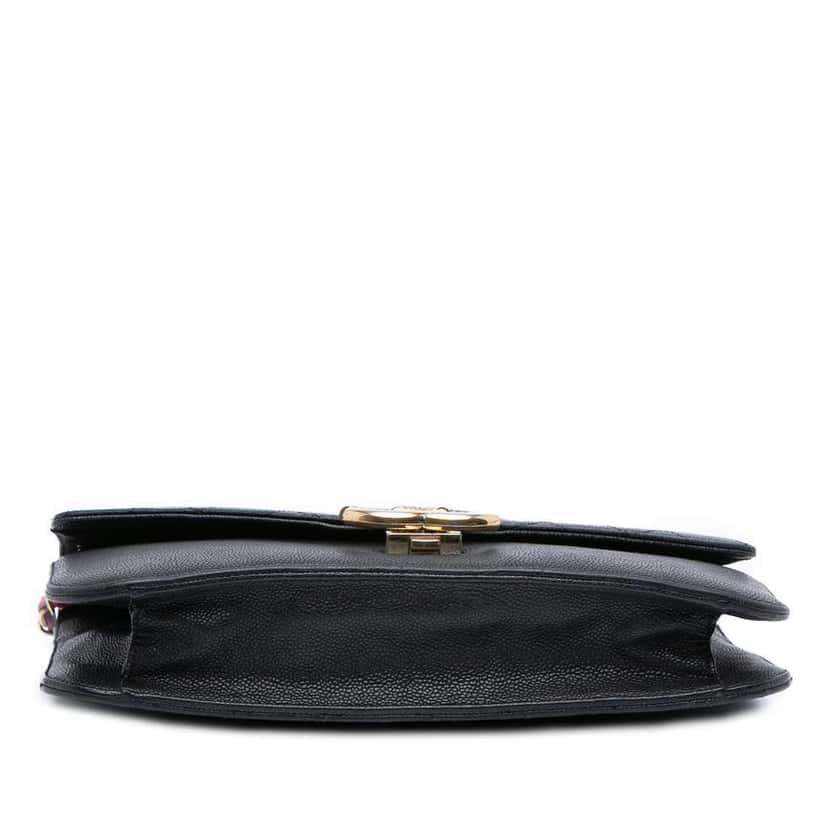 Chanel Paris Cuba Medium Caviar Thread Around Flap Black Leather Very good condition - Inside View