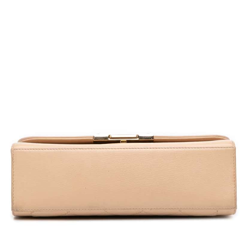Chanel Medium Quilted Calfskin Label Click Flap Brown Leather Very good condition - Inside View