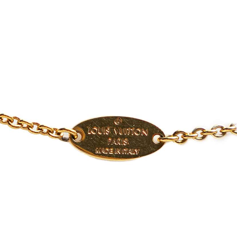 Louis Vuitton Gold Plated Essential V Necklace Gold Metal Good condition - Inside View