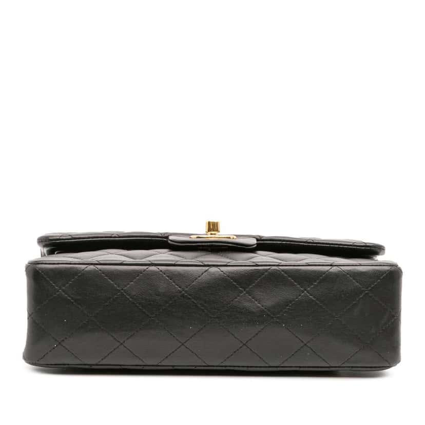 Chanel Small Classic Lambskin Double Flap Black Leather Good condition - Inside View