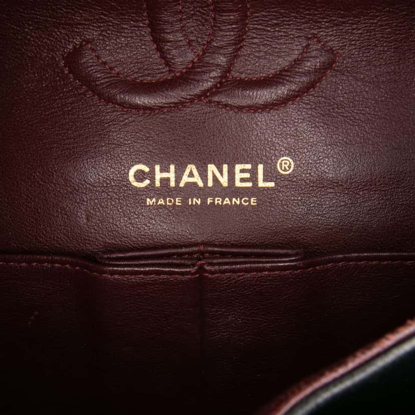 Chanel Small Classic Lambskin Double Flap Black Leather Good condition - Box View
