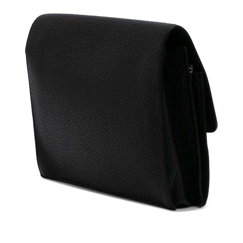 Hermès Togo Jet Pochette Clutch Black Leather Good condition - Back View