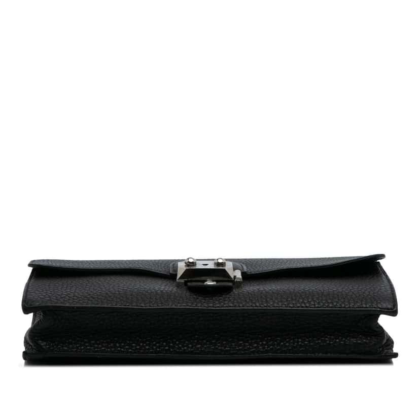 Hermès Togo Jet Pochette Clutch Black Leather Good condition - Inside View