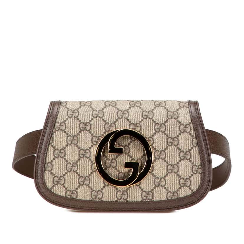 Gucci GG Supreme Blondie Belt Bag Brown Canvas Good condition - Front View