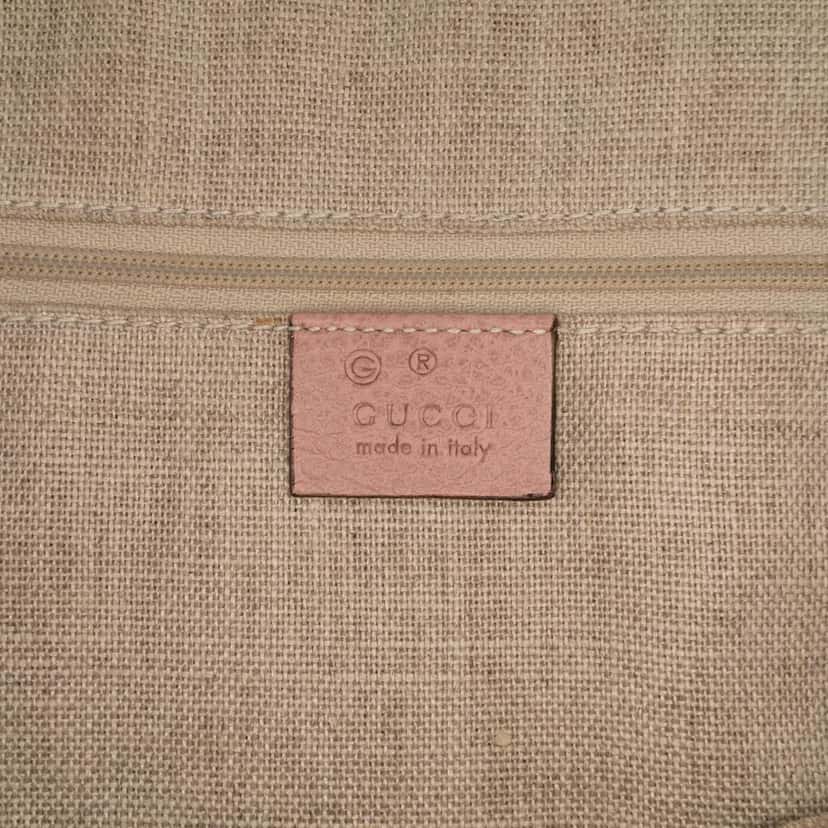 Gucci Small Dollar Calfskin GG Charm Dome Satchel Pink Leather Good condition - Box View