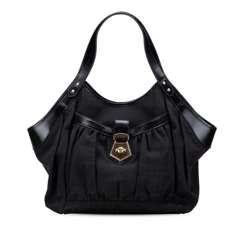 Fendi Zucca Canvas Chef Tote Black Canvas Good condition - Front View