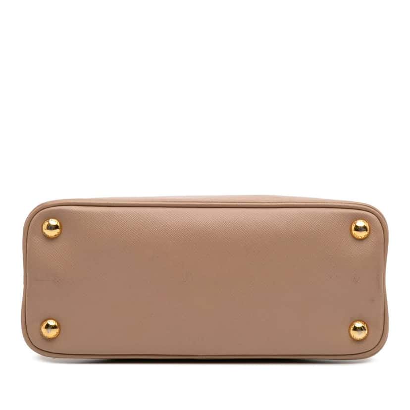 Prada Small Saffiano Lux Promenade Satchel Brown Leather Good condition - Inside View