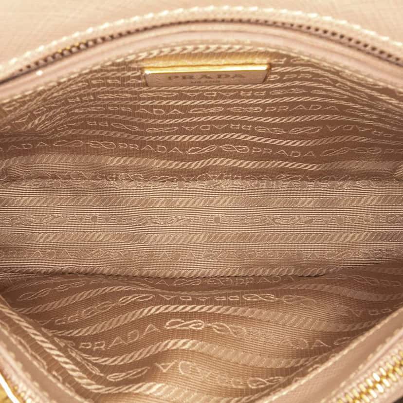 Prada Small Saffiano Lux Promenade Satchel Brown Leather Good condition - Model View