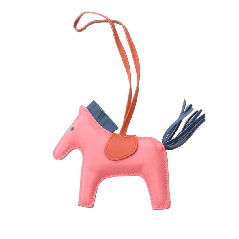 Hermès Milo Lambskin Grigri Rodeo Horse Bag Charm TPM Pink Leather Good condition - Front View