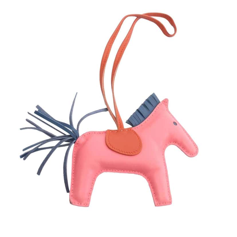 Hermès Milo Lambskin Grigri Rodeo Horse Bag Charm TPM Pink Leather Good condition - Back View