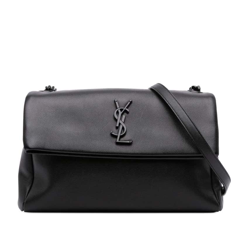 Saint Laurent Medium Grain De Poudre West Hollywood Crossbody Black Leather Good condition - Front View