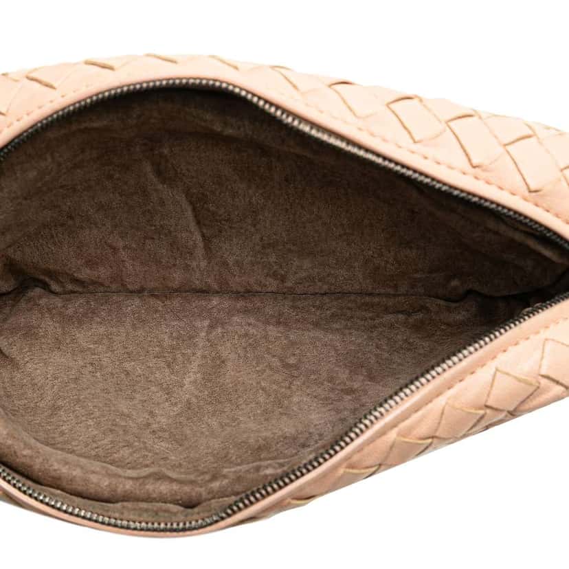 Bottega Veneta Mini Nappa Intrecciato Expandable Chain Crossbody Brown Leather Good condition - Model View