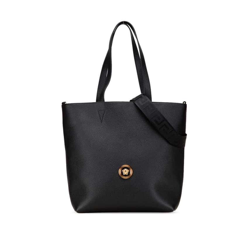 Versace Leather Medusa Satchel Black Leather Good condition - Front View