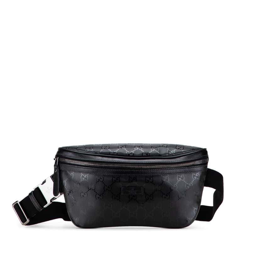 Gucci GG Imprime Belt Bag Black Canvas Good condition - Front View